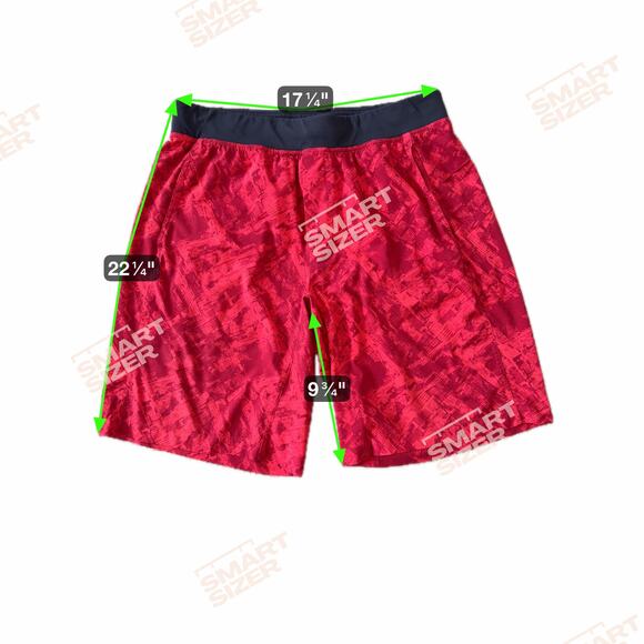 Lululemon Men's Activewear Shorts Red Black Linerless XL Stretch Long 9" Inseam - Picture 2 of 6